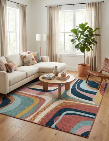 7' 10 x 10' Easy-Clean Modern Indoor / Outdoor Rug