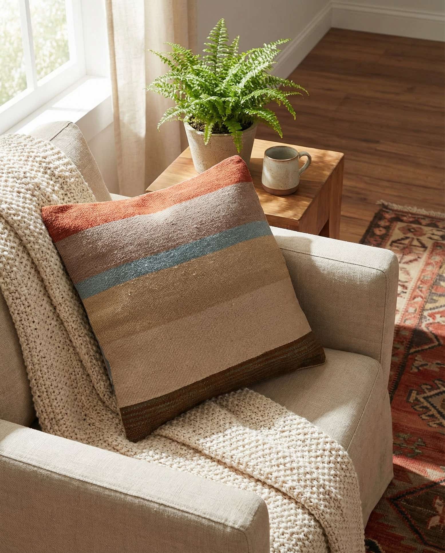 1' 5 x 1' 6 Hand Woven Pillow Wool Square Rug