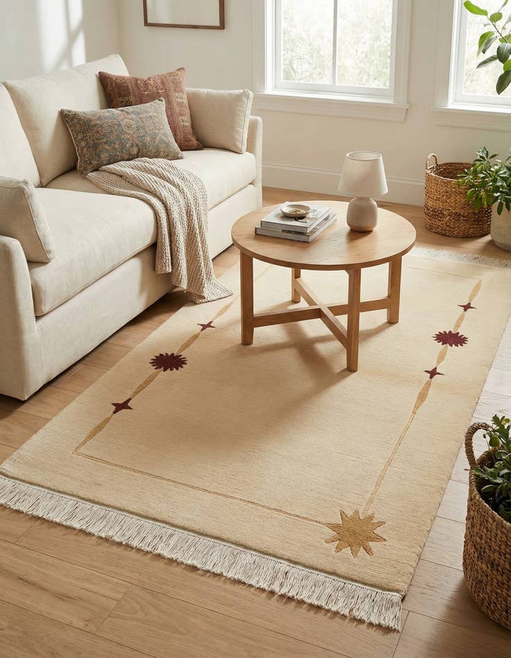 Detail image of 3' x 4' 10  Hand Knotted Darya Wool Rug