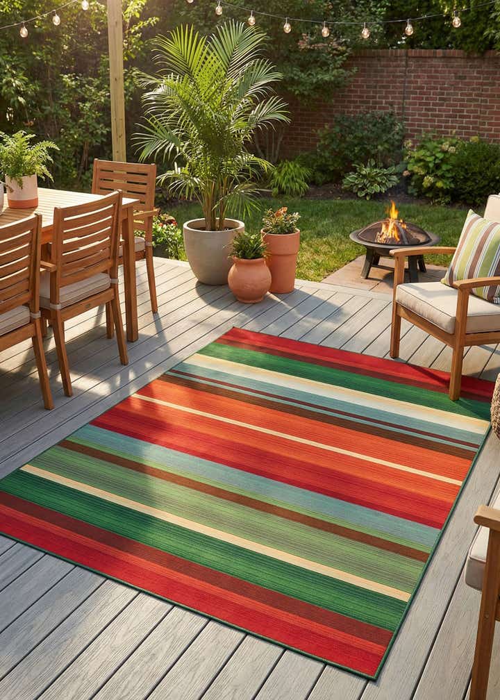 6' x 9' Easy-Clean Modern Indoor / Outdoor Rug
