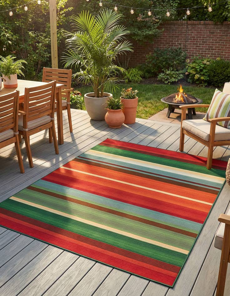 Detail image of  6' x 9'  Washable Modern Indoor / Outdoor Rug