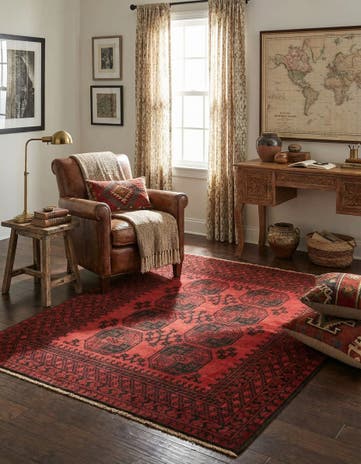 5' x 6' 3 Hand Knotted Afghan Akhche Wool Rug