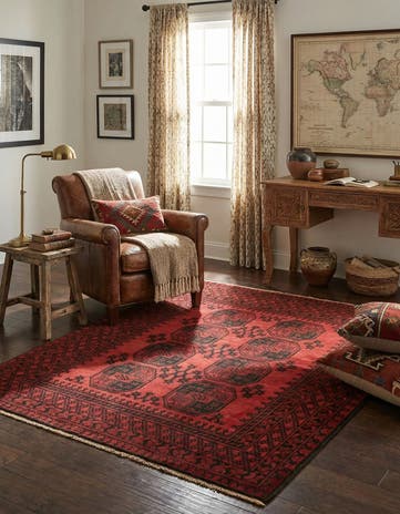5' x 6' 3 Hand Knotted Afghan Akhche Wool Rug