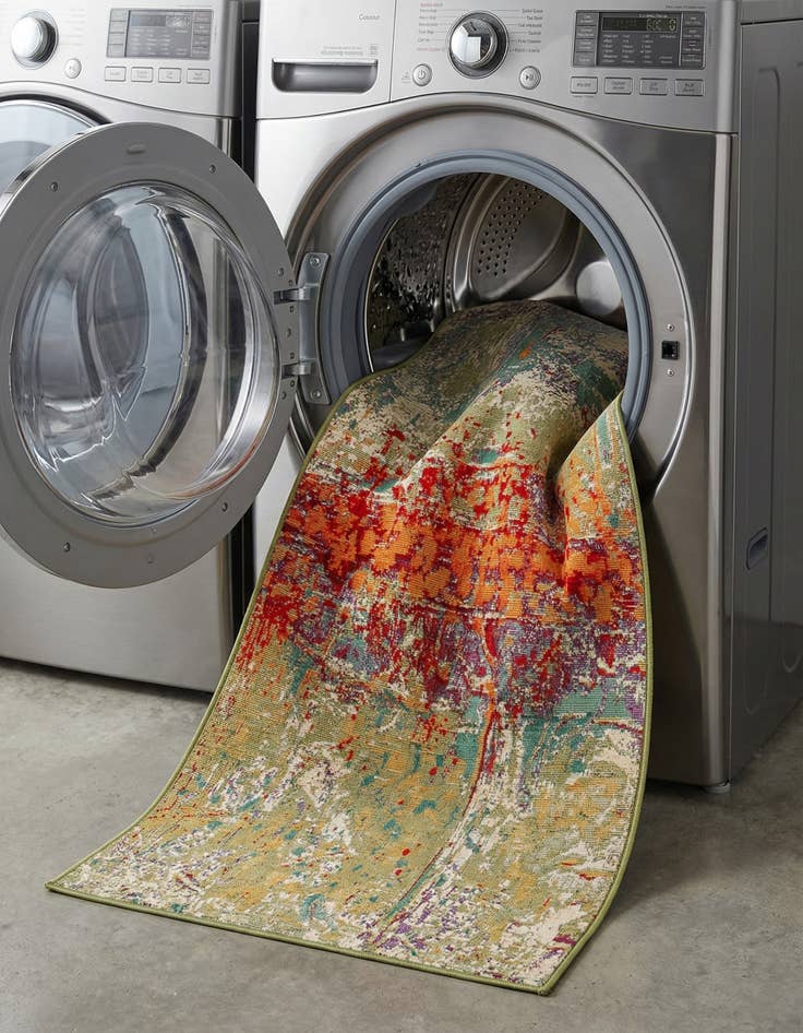 Detail image of 2' 7 x 5' 3  Washable Modern Indoor / Outdoor Runner Rug