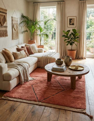 5' 8 x 8' Hand Knotted Moroccan Wool Rug