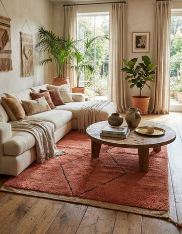 5' 8 x 8' Hand Knotted Moroccan Wool Rug