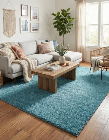 8' x 10' Soft Solid Shag Rug