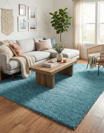 8' x 10' Soft Solid Shag Rug