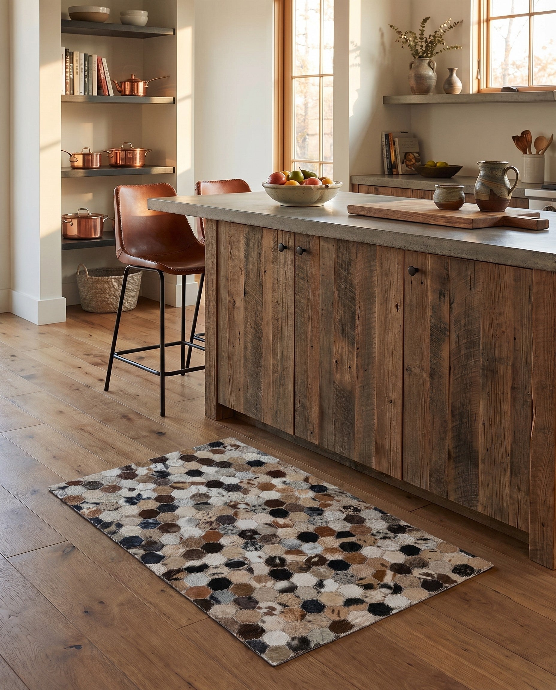 2' x 3' Cowhide Leather Rug