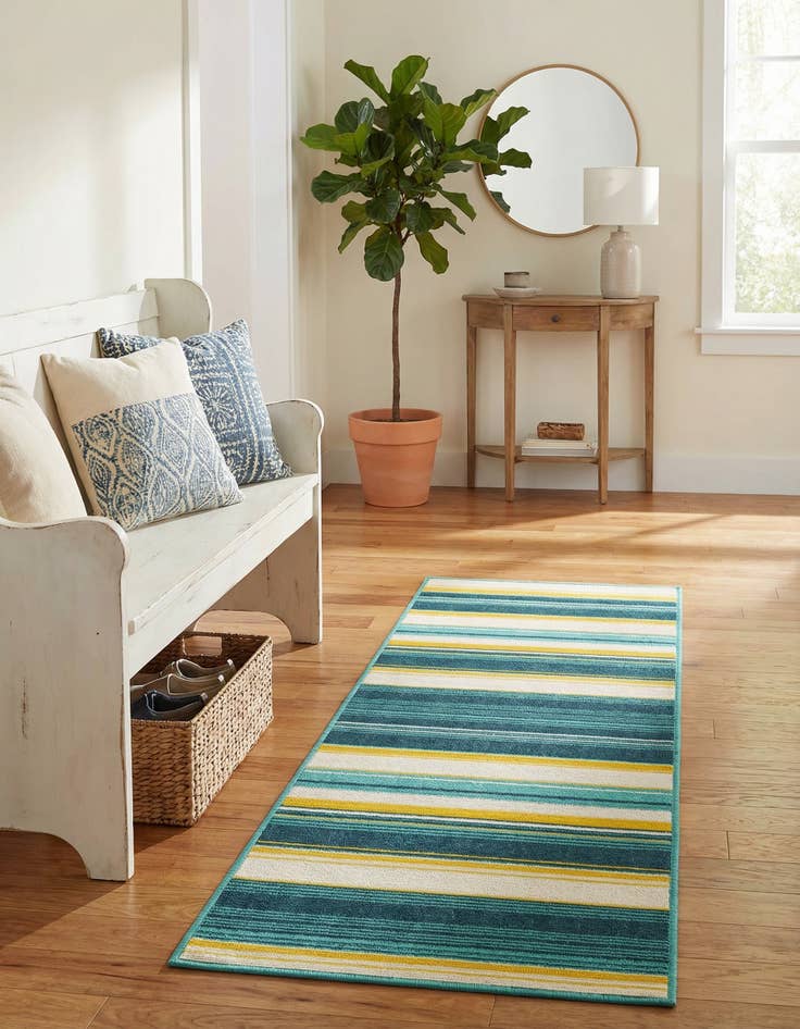 Detail image of  2' x 6'  Washable Border Indoor / Outdoor Runner Rug