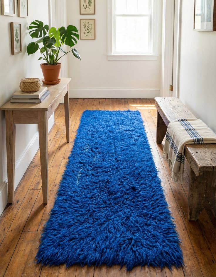 Detail image of 2' 3 x 4' 4  Hand Knotted Moroccan Wool Runner Rug