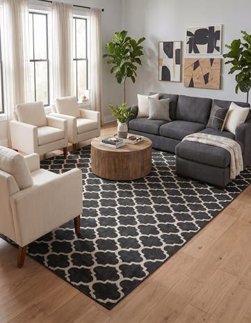 Black Lattice Rug