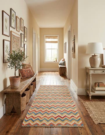 3' 3 x 6' 6 Hand Woven Kilim Maymana Wool Runner Rug