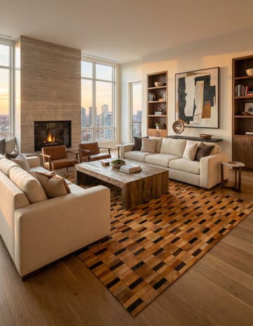 8' 1 x 10' Cowhide - Patchwork Rug