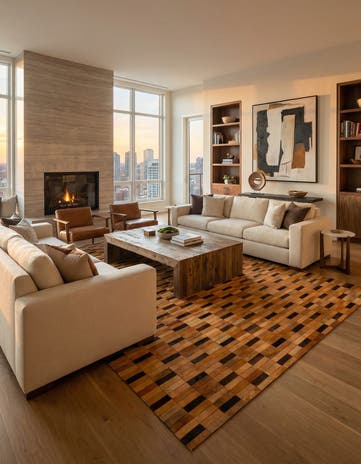 8' 1 x 10' Cowhide - Patchwork Rug