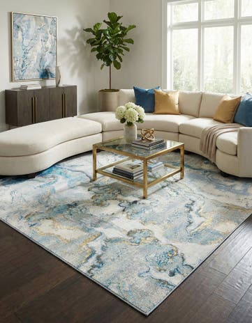 10' x 10' Easy-Clean Modern Indoor / Outdoor Square Rug