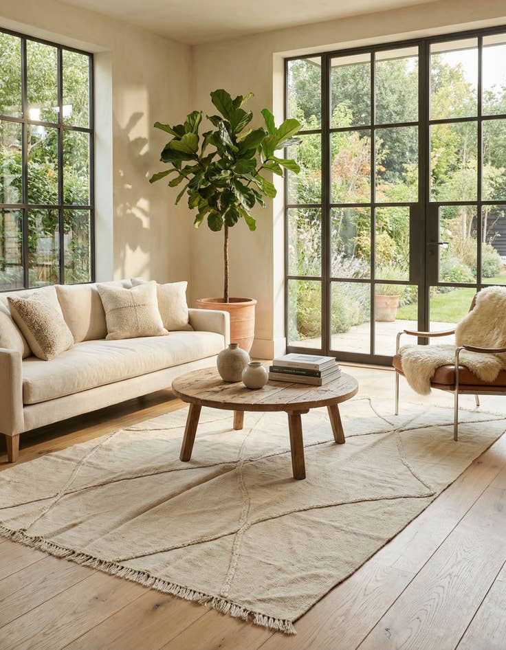 Detail image of 4' x 5' 3  Hand Woven Kilim Modern Wool Rug