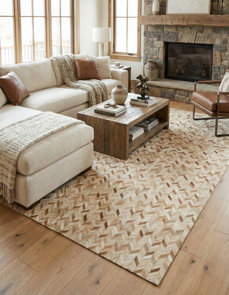 Detail image of  7' 11 x 10' 8 Cowhide - Patchwork Rug