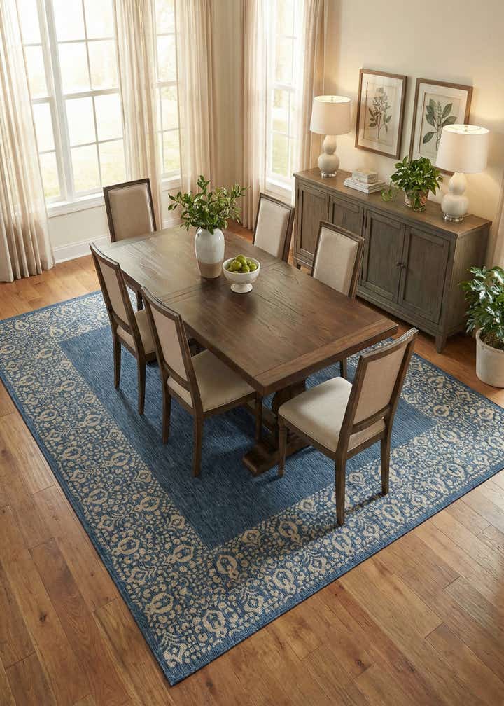 13' x 13' Easy-Clean Border Indoor / Outdoor Square Rug