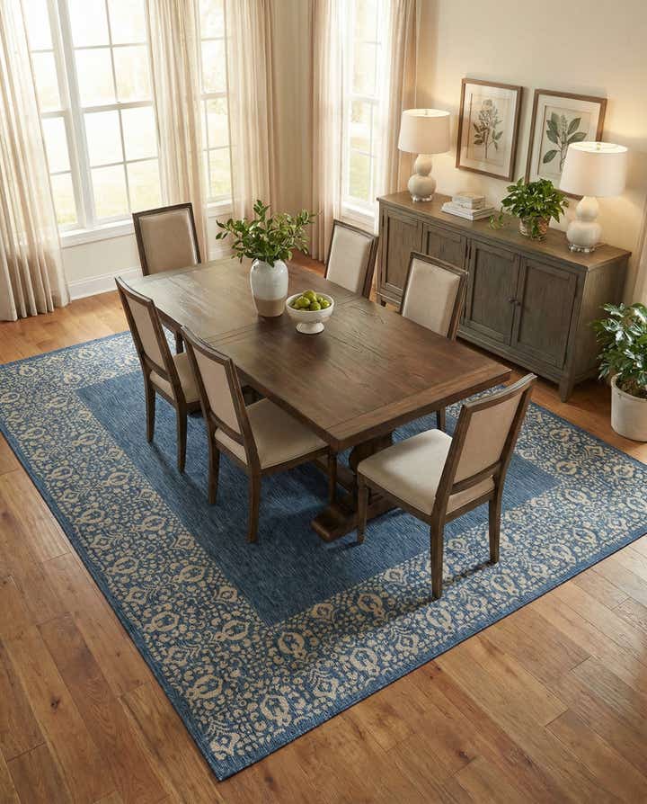 13' x 13' Easy-Clean Border Indoor / Outdoor Square Rug