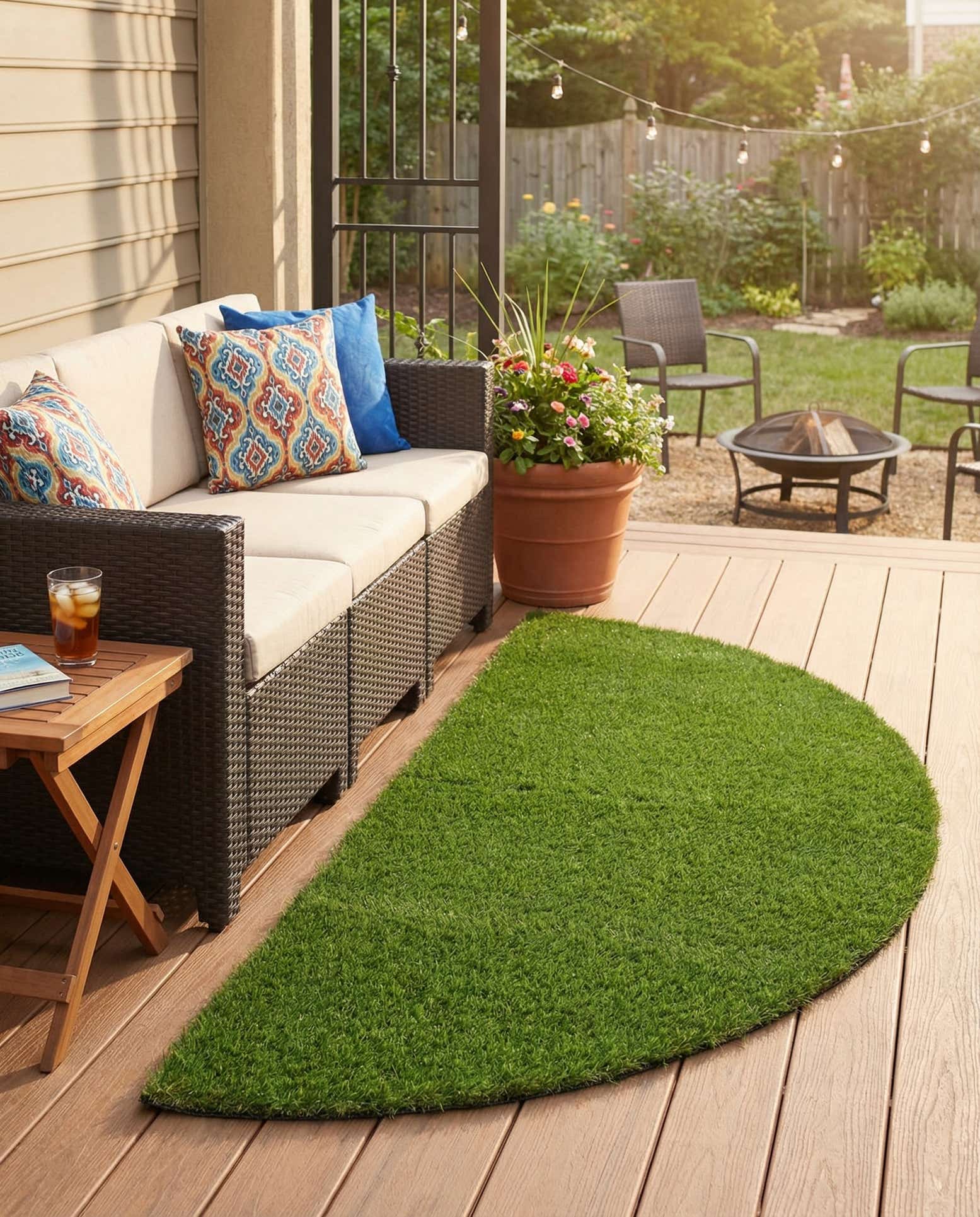 3' x 6' Easy-Clean Grass Indoor / Outdoor Hearth Rug