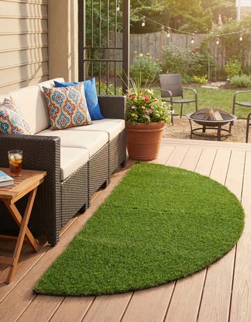 3' x 6' Easy-Clean Grass Indoor / Outdoor Hearth Rug