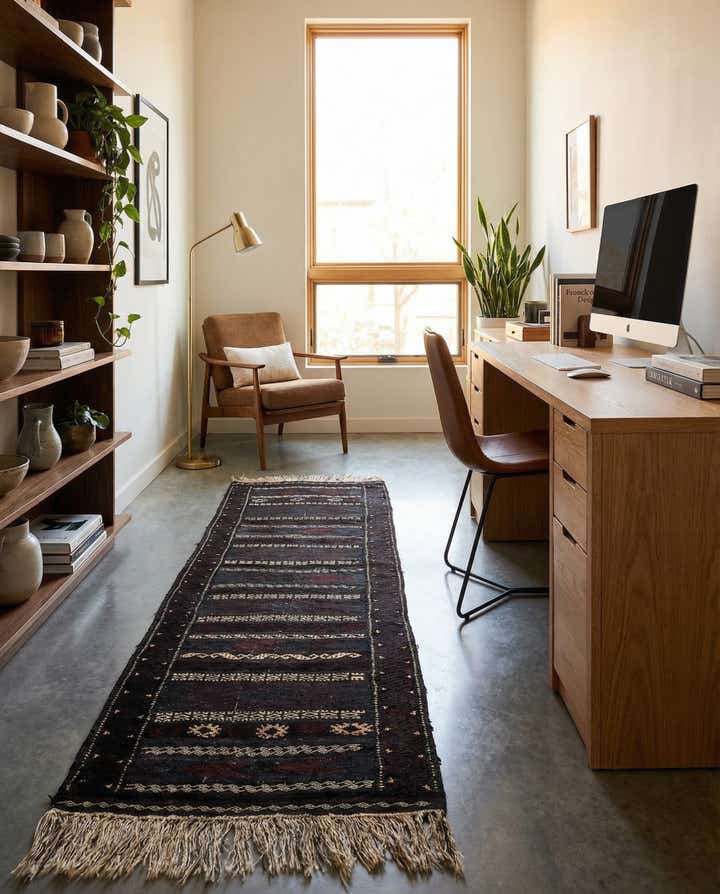 2' x 5' 8 Hand Knotted Balouch Oriental Wool Runner Rug