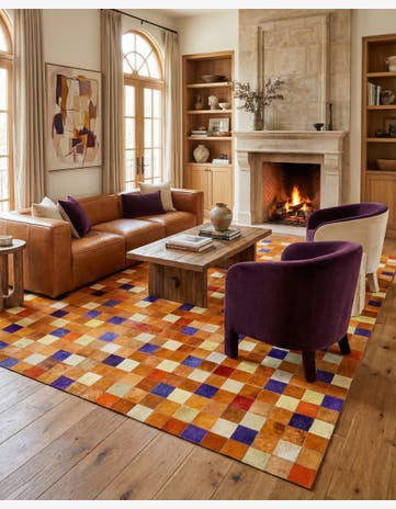8' 9 x 9' 11 Cowhide - Patchwork Rug