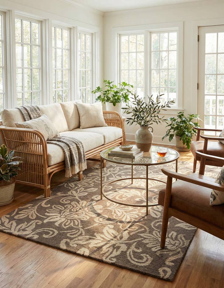 Detail image of 5' 1 x 8' 1 Agra Wool Rug