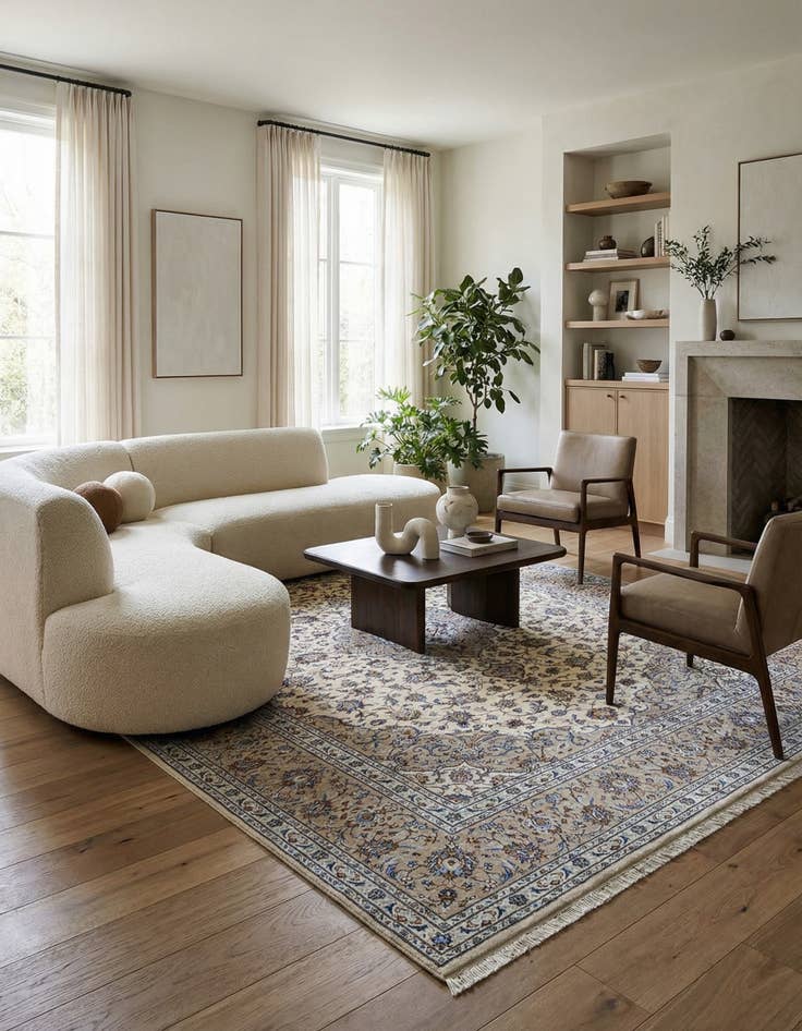 Detail image of 8' x 11' 3 Kashan Rug