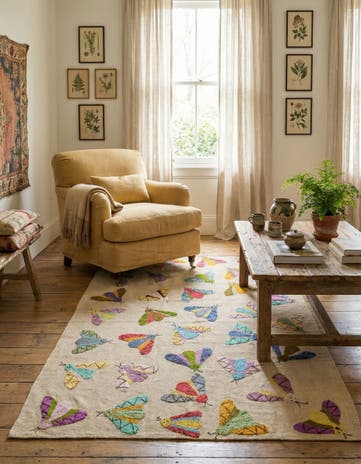 4' 1 x 5' 7 Hand Woven Kilim Suzani Wool Rug