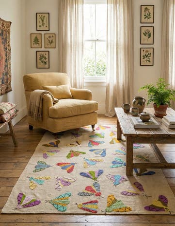 4' 1 x 5' 7 Hand Woven Kilim Suzani Wool Rug