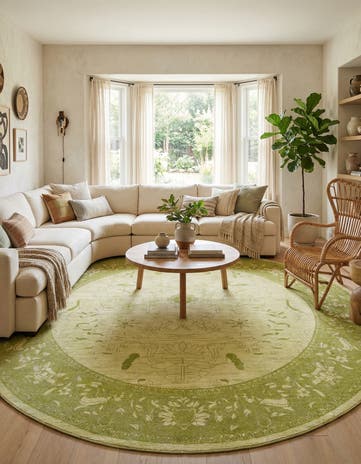 Light Green Miranda Round Rug