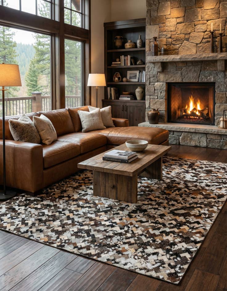 Detail image of  8' x 9' 11 Cowhide - Patchwork Rug