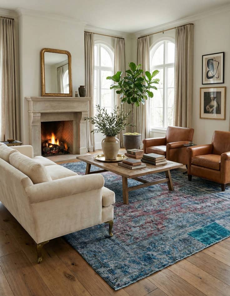 Detail image of 9' 1 x 11' 9  Hand Knotted Ultra Vintage Persian Wool Rug