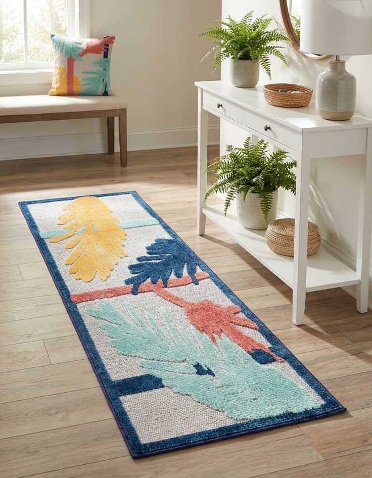 Detail image of 2' x 6'  Washable Belize Indoor / Outdoor Runner Rug