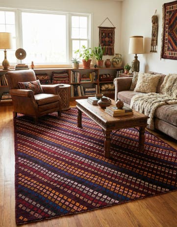 7' x 9' 9 Hand Knotted Balouch Wool Rug