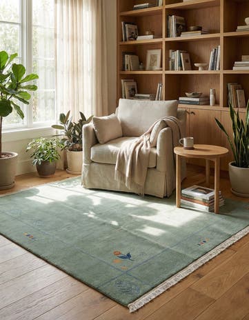 6' 8 x 6' 8 Hand Knotted Tibet Wool Square Rug