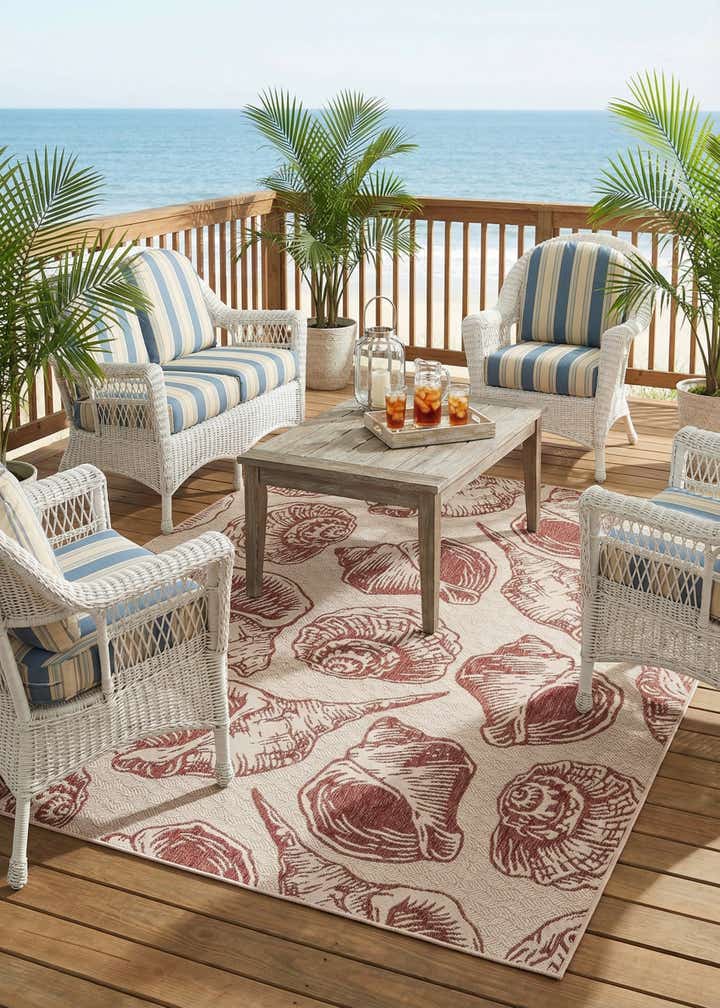 7' 10 x 10' Easy-Clean Coastal Indoor / Outdoor Rug