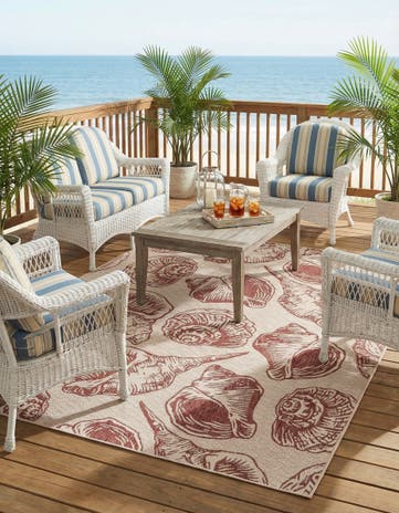 7' 10 x 10' Easy-Clean Coastal Indoor / Outdoor Rug