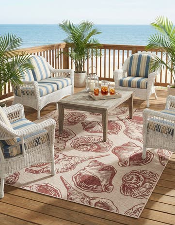 7' 10 x 10' Easy-Clean Coastal Indoor / Outdoor Rug