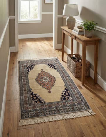 2' 7 x 3' 11 Hand Knotted Bokhara Oriental Wool Rug