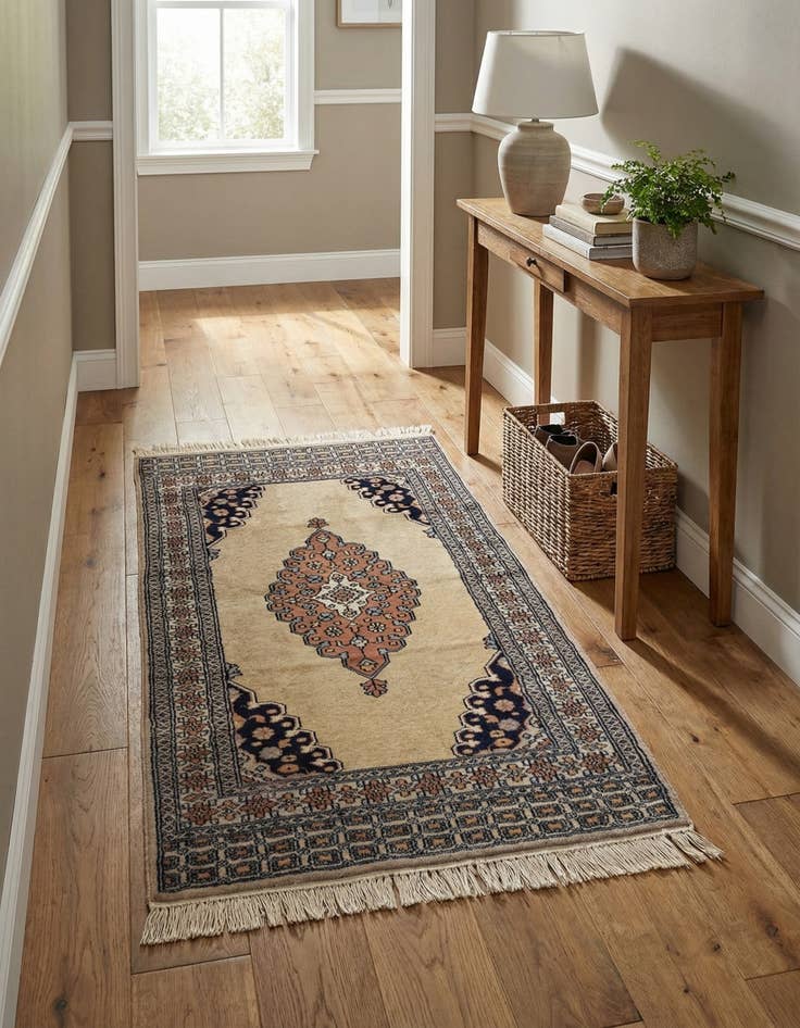 Detail image of 2' 7 x 3' 11  Hand Knotted Bokhara Oriental Wool Rug