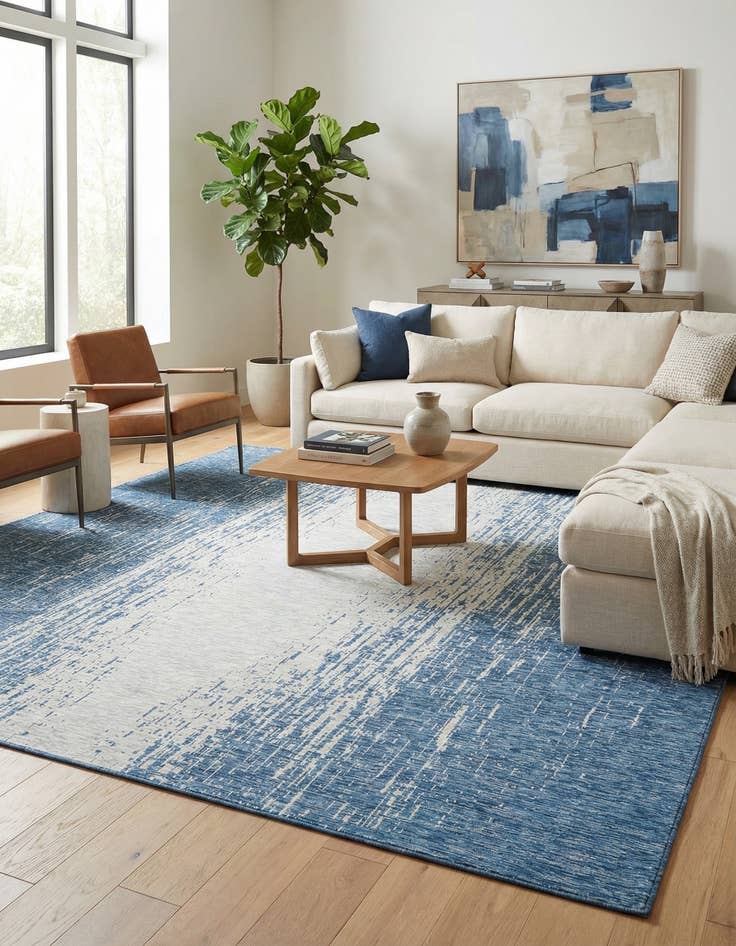 Detail image of 13' x 13'  Washable Modern Indoor / Outdoor Square Rug