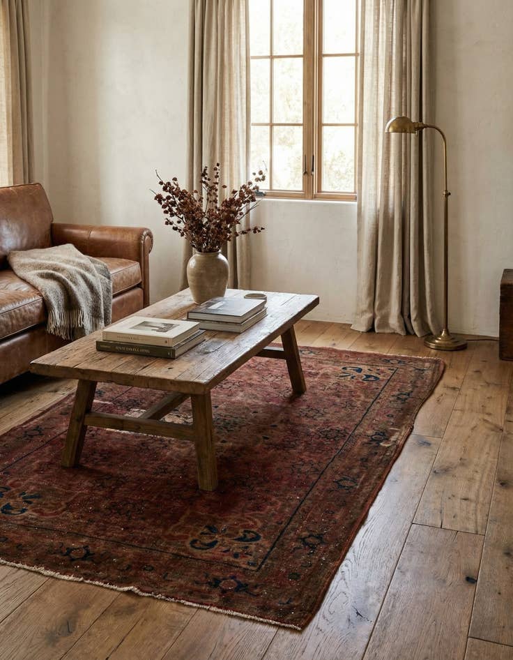 Detail image of  3' 7 x 5'  Hand Knotted Ultra Vintage Persian Wool Rug