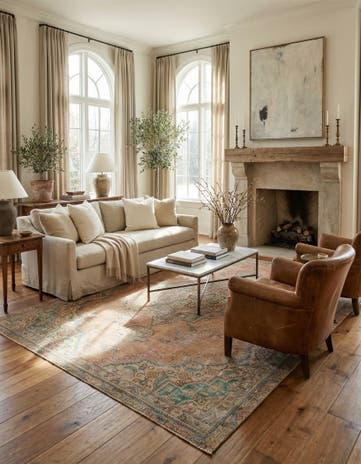 6' 7 x 9' 10 Hand Knotted Ultra Vintage Persian Wool Rug