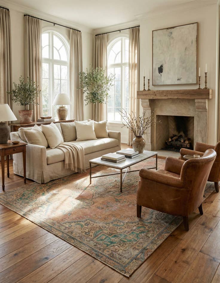 Detail image of 6' 7 x 9' 10  Hand Knotted Ultra Vintage Persian Wool Rug