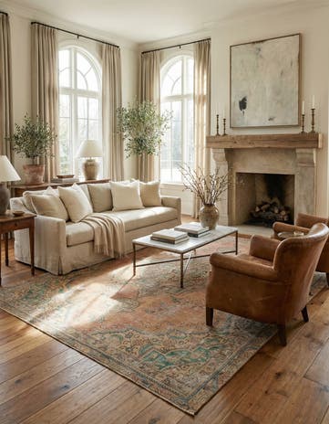6' 7 x 9' 10 Hand Knotted Ultra Vintage Persian Wool Rug