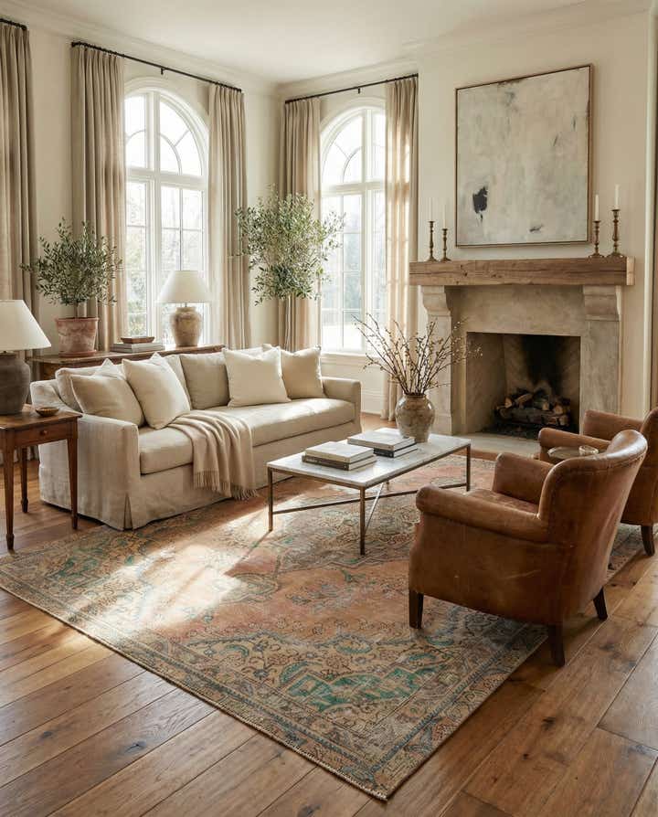 6' 7 x 9' 10 Hand Knotted Ultra Vintage Persian Wool Rug