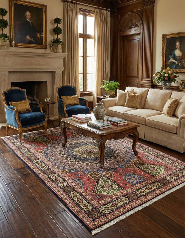 Detail image of 5' 5 x 8'  Hand Knotted Tabriz Persian Rug